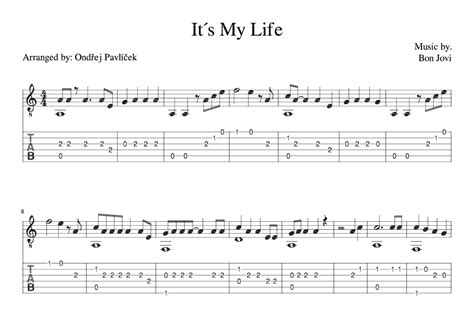 It S My Life Arr Ondřej Pavlíček Sheet Music Bon Jovi Solo Guitar