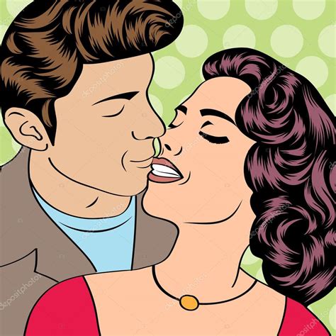 Pop Art Kissing Couple Stock Illustration By ©claudiabalasoiu 41244723