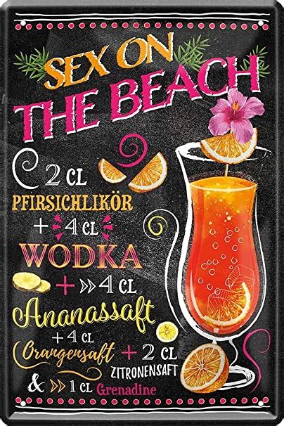 Sex On The Beach Wodka Cocktail 20 X 30 Cm Bar Party Keller Deko