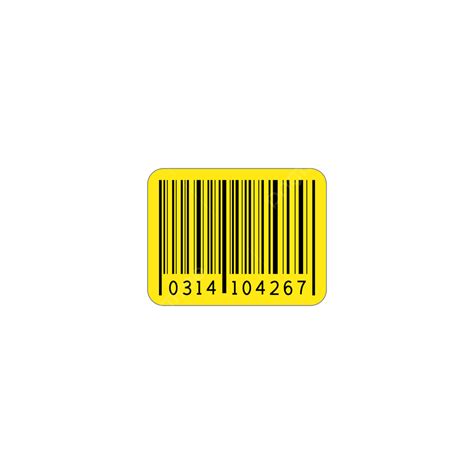 Barcode Sticker Vector Png Images Yellow Barcode Round Corners