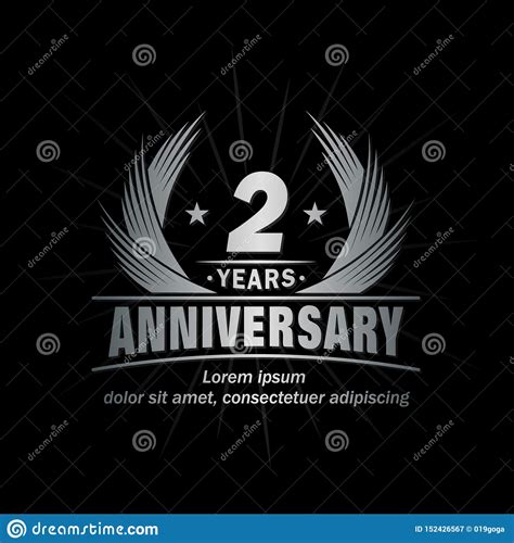 2 Years Anniversary Elegant Anniversary Design 2nd Year Logo Stock