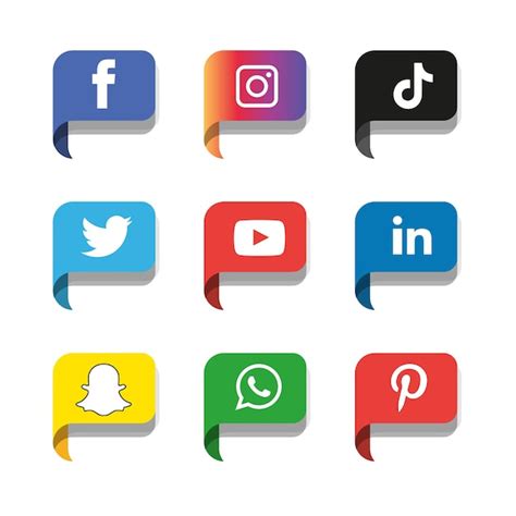 Symbole Für Soziale Medien Setzen Logo Vektor Illustrator Premium Vektor