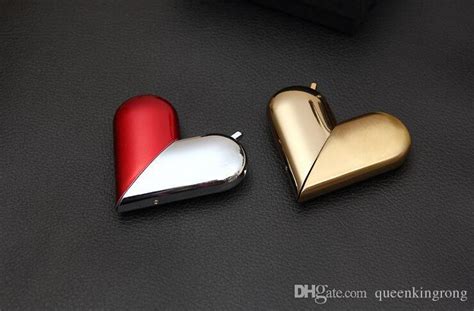 2020 New Heart Shaped Foldable Butane Flame Inflatable Metal Gas Lighters For Smoking Cigarette
