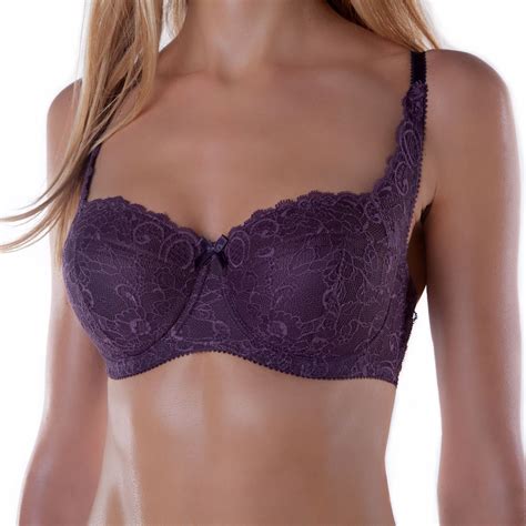 Bra By Fv Balconette Demi Lightly Padded Underwire Lace Balcony Half