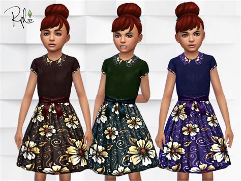 The Sims Resource Vintage Flower Girls Dress