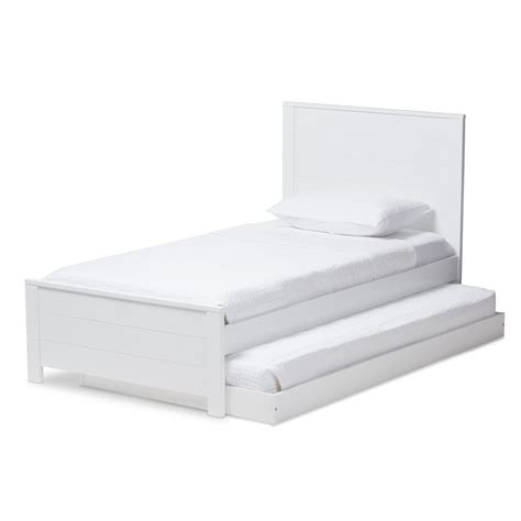 Baxton Studio Catalina White Twin Platform Bed With Trundle 143
