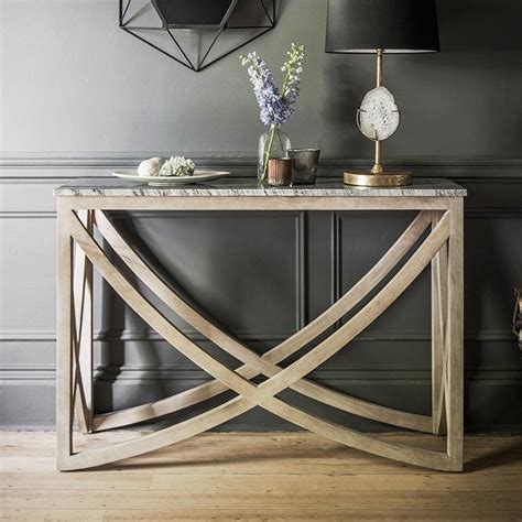 Lily Console Table With A Natural Marble Stone Top Marble Console