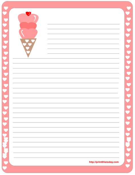 Free Printable Valentines Day Writing Paper