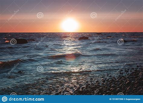 Sunset Over Baltic Sea Landscape Stock Photo Image Of Europe