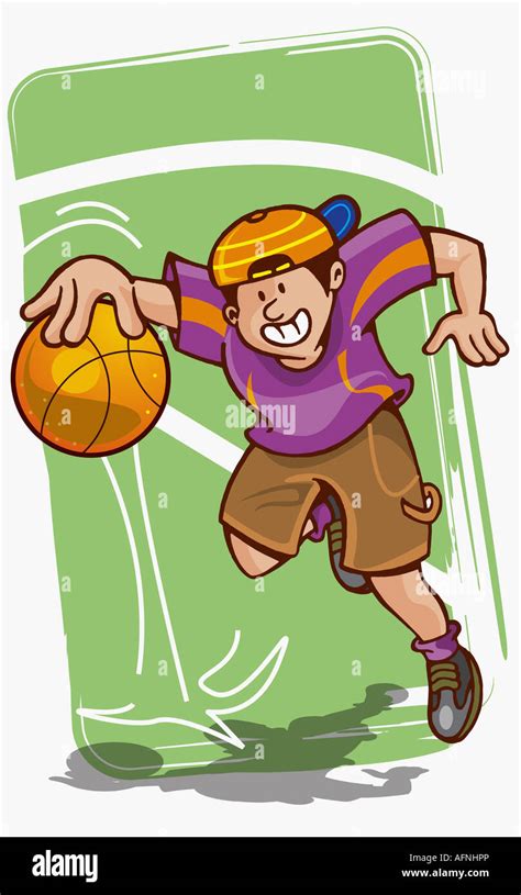 Boy Playing Basketball Stock Photo Alamy