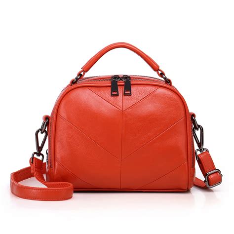 Buy Womens New Leather Oval Stitching Handbag Korean