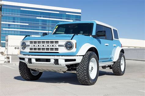 Retro Inspired Baby Blue Ford Bronco With Gloss White Pops Is Now On Sale
