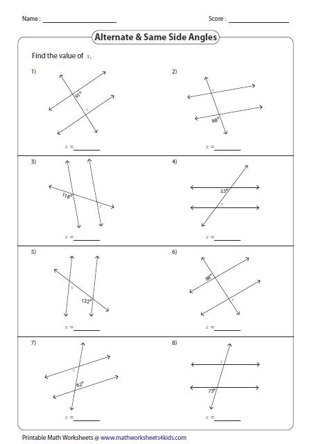 Lines And Angles Class 7 Worksheet Pdf Thekidsworksheet