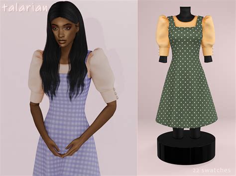 The Sims Resource Natalia Outfit Sundress Blouse With Voluminous Sleeves