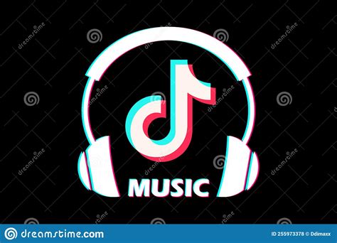 Tiktok Music New Social Media Concept With Headphones Icon Symbol