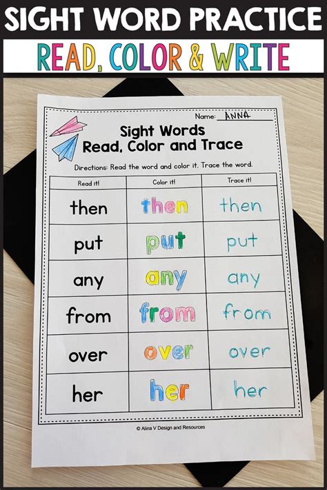 Practice Sight Words At Home Rainbow Writing For Sight Words Read Color