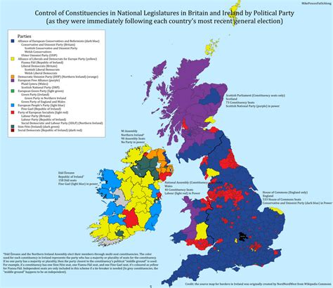 Political Parties In Britain And Ireland By Constituency Mapporn