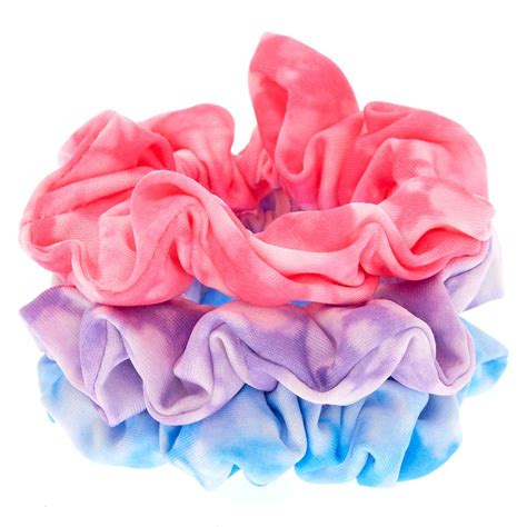 Claires Girls Pastel Tie Dye Hair Scrunchies 3 Pack Pink Buy
