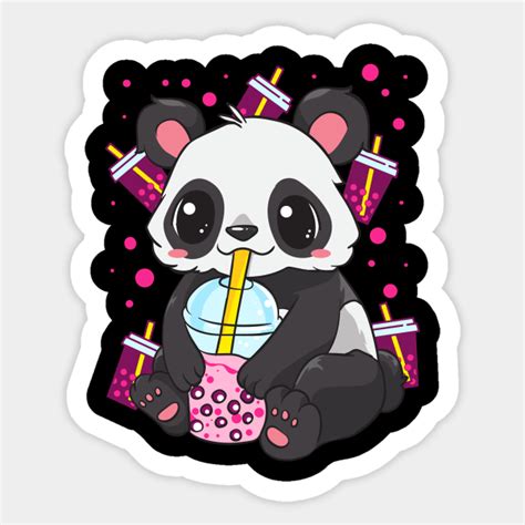 Boba Bubble Tea Panda Drinking Boba Boba Panda Sticker Teepublic