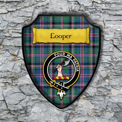 Cooper Shield Plaque With Scottish Clan Coat Of Arms Badge On Etsy