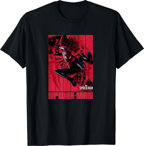 Marvel Spider Man Miles Morales Panels T Shirt Amazonde Bekleidung