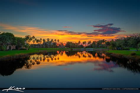 Colorful Sunset Over The Lake Palm Beach Gardens Hdr Photography By