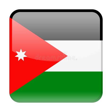 Jordan Flag Vector Square Icon Stock Illustration Illustration Of