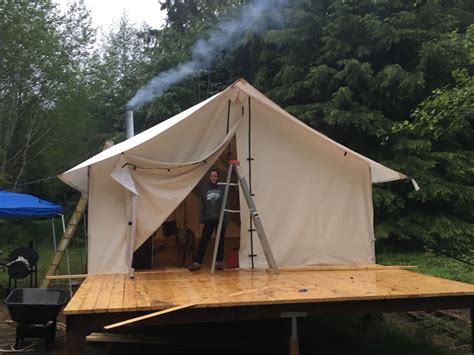 Semi Permanent Tent Setup Wall Tent Tent Living Canvas Wall Tent
