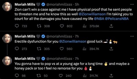 Moriah Mills Says She S Dropping Sex Tape With Zion Williamson Tells Pels To Trade Him Vladtv