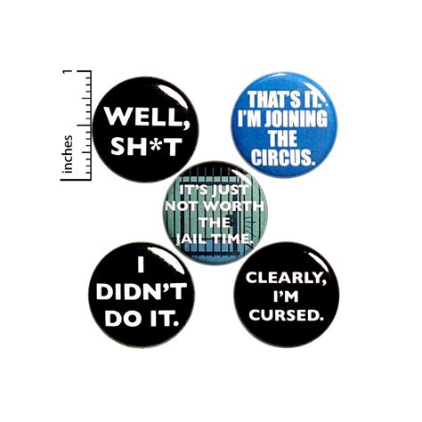 Funny Sarcastic Buttons Well Sht Im Cursed Edgy Cool Pins For Backpacks Or Jackets Lapel Pins