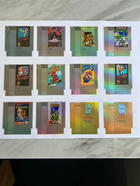 Classic Nes Holographic Stickers Pack Of 12 Etsy