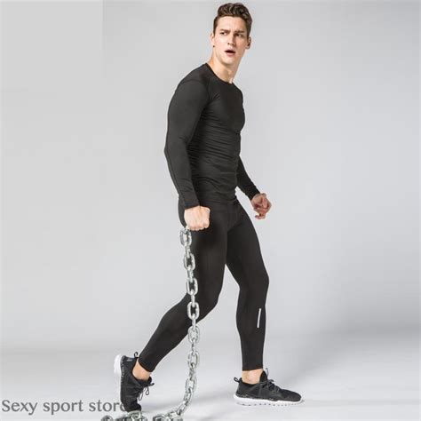 buy running sport set for man compression quick dry tight tracksuit men s