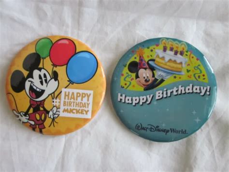 Walt Disney World Happy Birthday And Happy Birthday Mickey Mouse Button