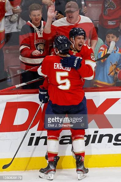 Nick Cousins Of The Florida Panthers Celebrates His Goal With News