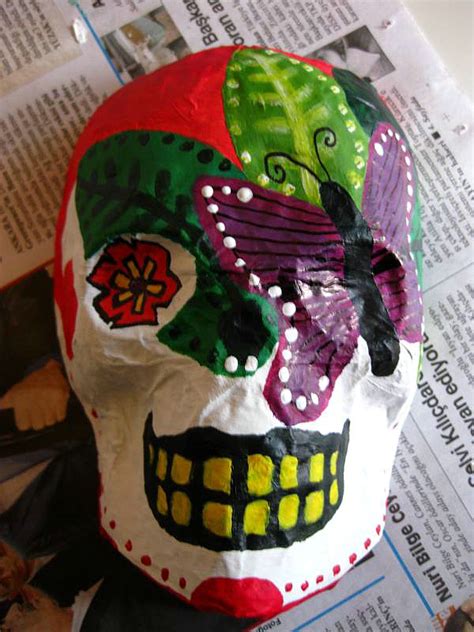 Turkishly Delightful Diy Day Of The Dead Paper Mache Skull