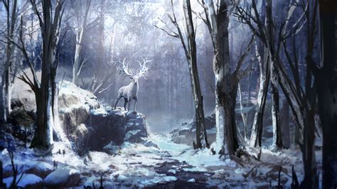 3840x2160 Winter Forest Reindeer 4k 4k Hd 4k Wallpapers Images