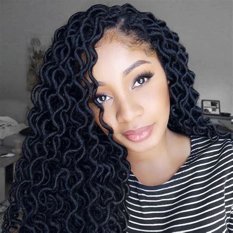 10 Curly Crochet Faux Locs Hairstyles Fashion Style