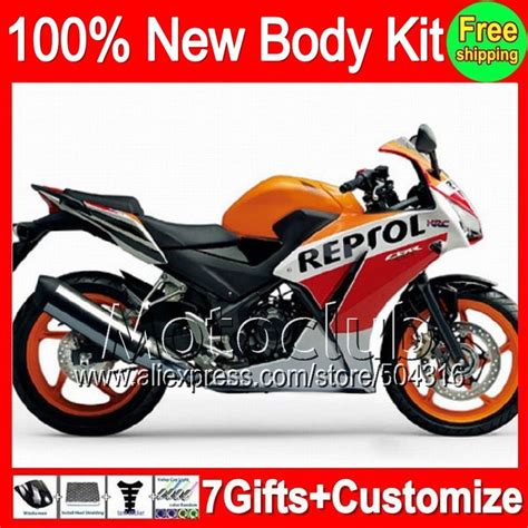 Honda launched the 2021 cbr250rr super sports model with improved power, added equipment and four new colour choices. Fairing For HONDA Injection Repsol CBR250R MC41 11-13 ...