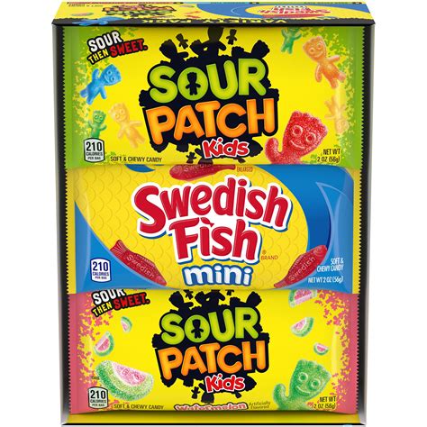 Sour Patch Kids And Swedish Fish Soft And Chewy Candy Variety Pack 18