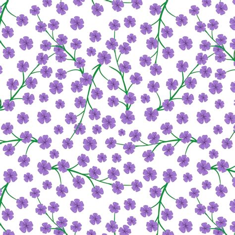Free Vector Purple Flowers Pattern On White Background