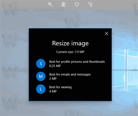 Resize Images With Photos In Windows 10