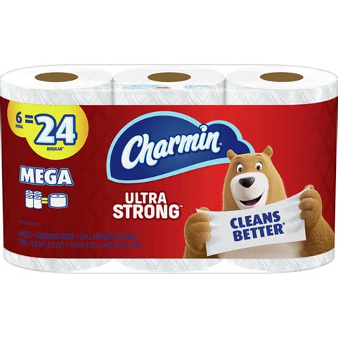 Charmin Ultra Strong Toilet Paper 6 Mega Roll 264 Sheets Per Roll