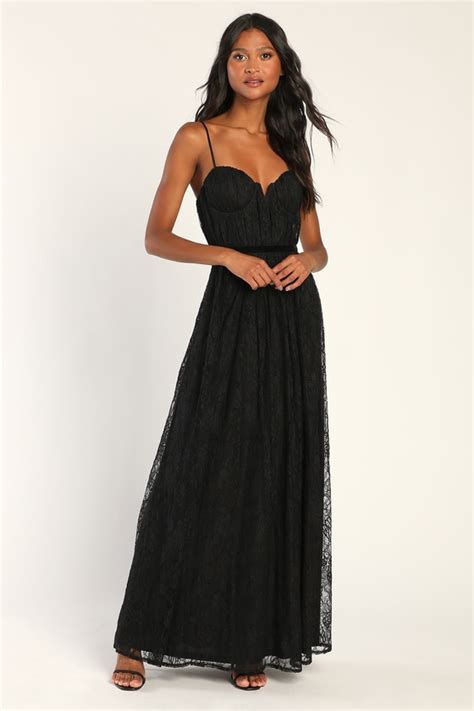 black lace dress bustier dress sleeveless maxi dress lulus