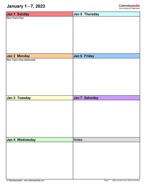 Weekly Planner Printable 2023