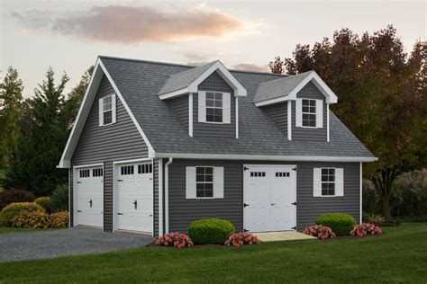 24x24 Detached Two Story Garage With Dormers Traditional Garage