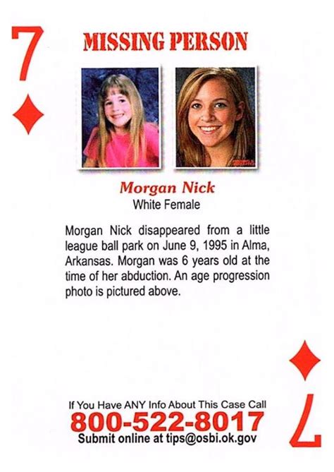 Morgan Nick Case Featured On Playing Cards For Prisoners Knwa Fox24