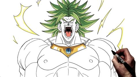 How To Draw Broly Classic Step By Step Dragonball Youtube