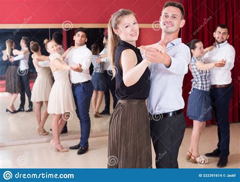 People Learning To Dance Waltz Stock Photo Image Of Woman Leading
