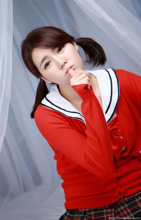 Han Ga Eun Cute Red School Girl ~ Cute Girl Asian Girl