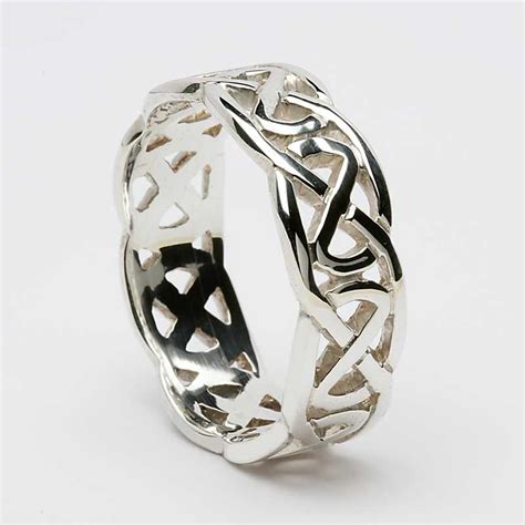 Sterling Silver Celtic Knot Ring Wide Band